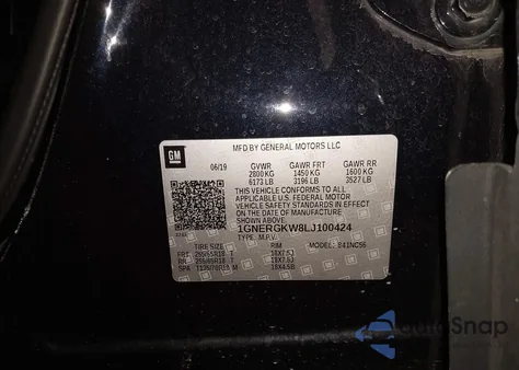 2020 Chevrolet Traverse Fwd Lt Cloth z USA, uszkodzony, nr VIN 1GNERGKW8LJ100424